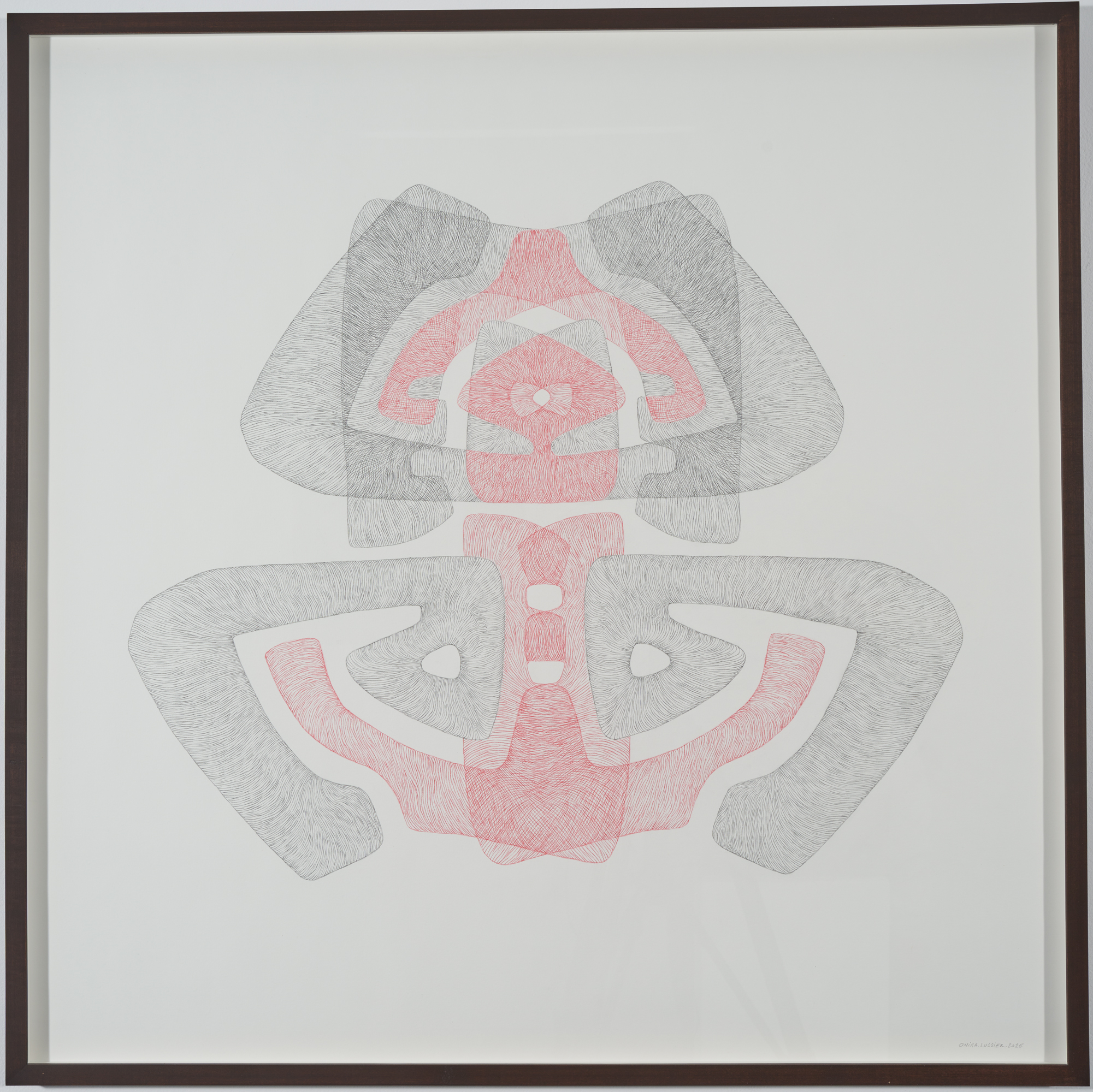 Origines#2, crayon graphite et crayons de couleur sur papier Canson, 33 X 33 pouces, 2025